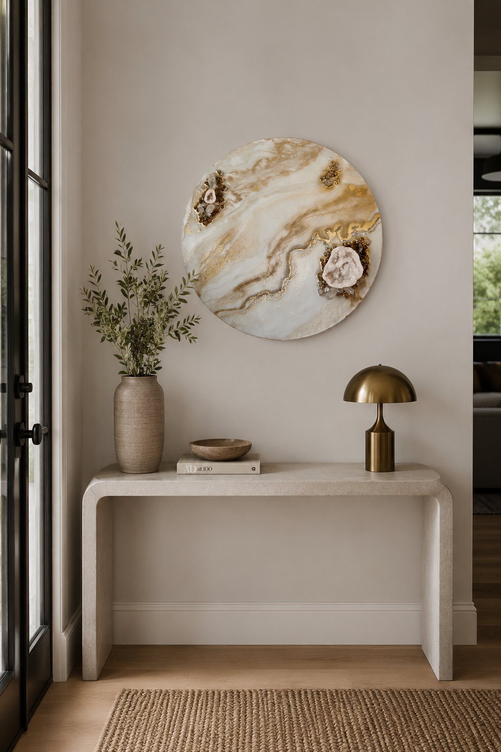 Helios (ήλιος) | 24" Gold Geode Crystal Resin Wall Art