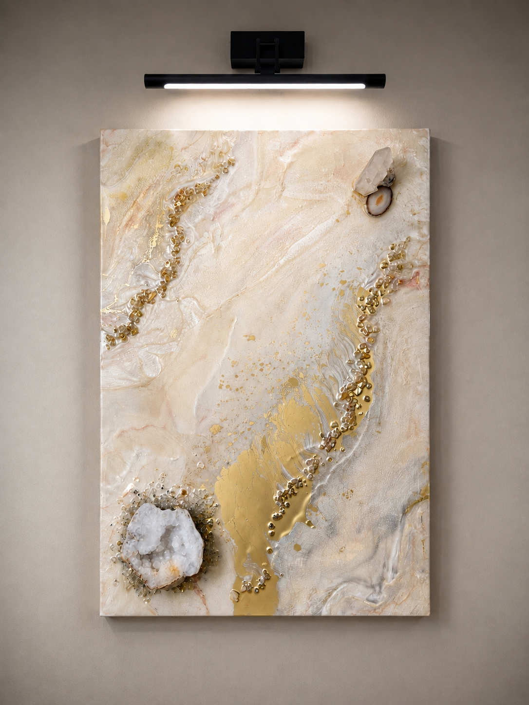 Asteria | 24" x 36" Luxury Crystal & Geode Resin Wall Art