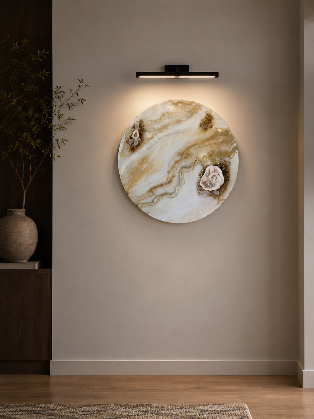 Helios (ήλιος) | 24" Gold Geode Crystal Resin Wall Art