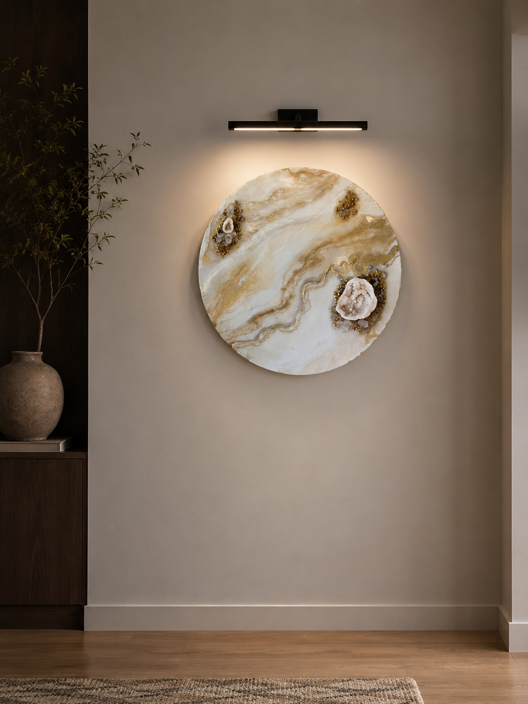 Helios (ήλιος) | 24" Gold Geode Crystal Resin Wall Art