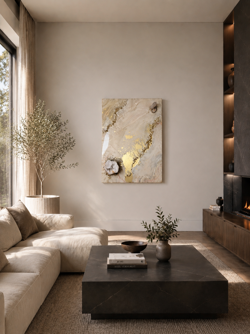 Asteria | 24" x 36" Luxury Crystal & Geode Resin Wall Art
