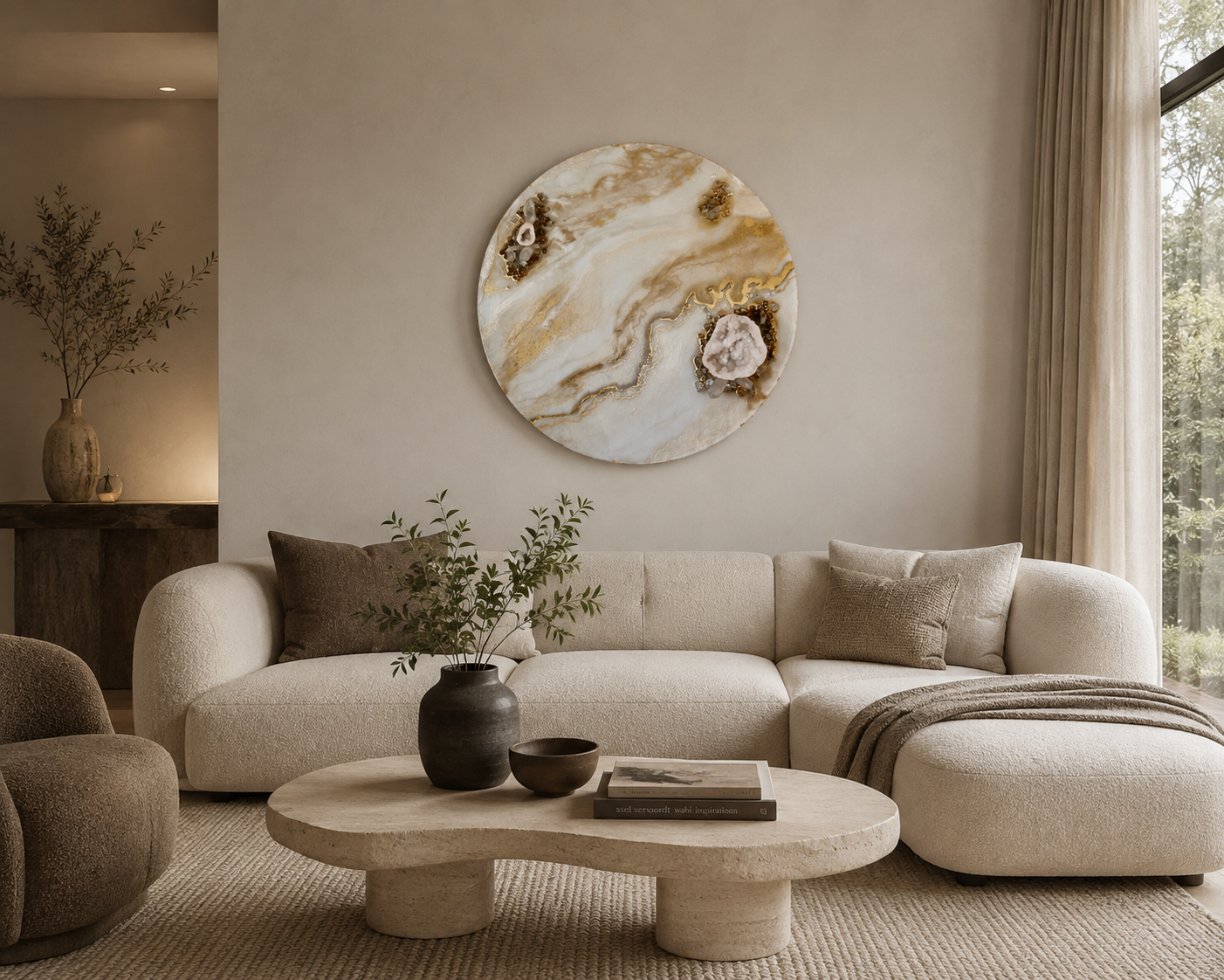 Helios (ήλιος) | 24" Gold Geode Crystal Resin Wall Art