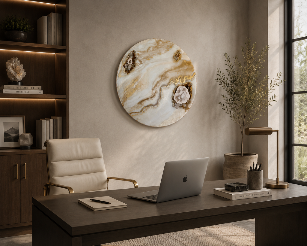 Helios (ήλιος) | 24" Gold Geode Crystal Resin Wall Art