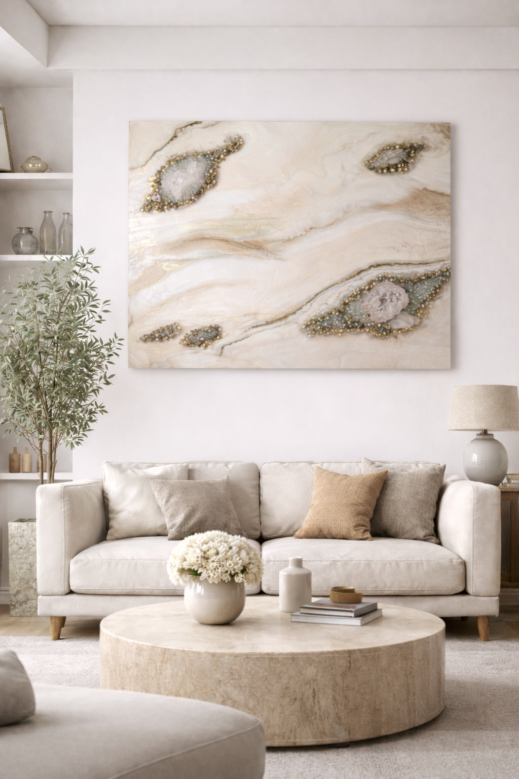 Melody - Large Crystal Resin Wall Art (36x48inches)