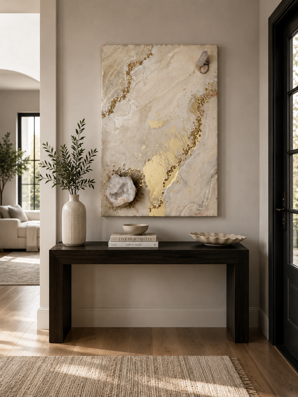 Asteria | 24" x 36" Luxury Crystal & Geode Resin Wall Art