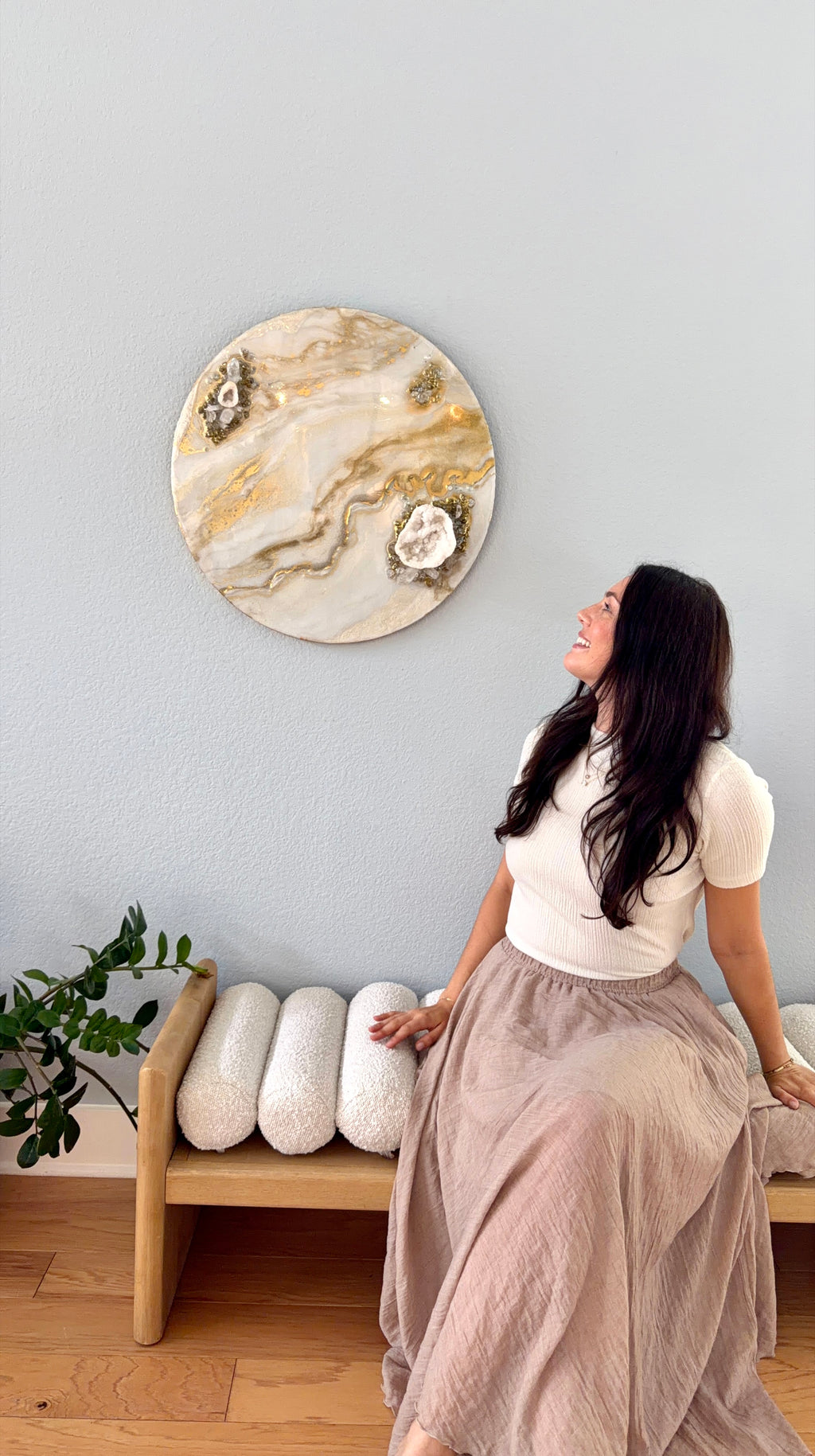 Helios (ήλιος) | 24" Gold Geode Crystal Resin Wall Art