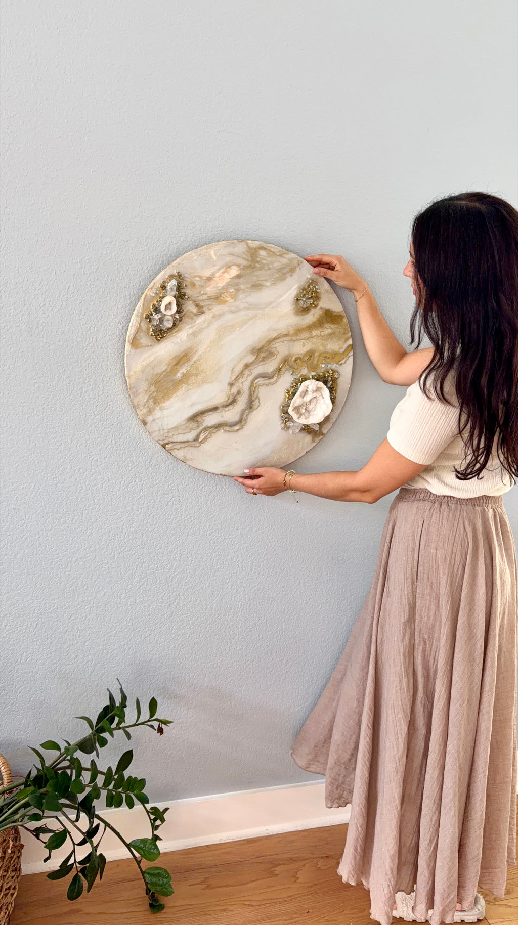 Helios (ήλιος) | 24" Gold Geode Crystal Resin Wall Art