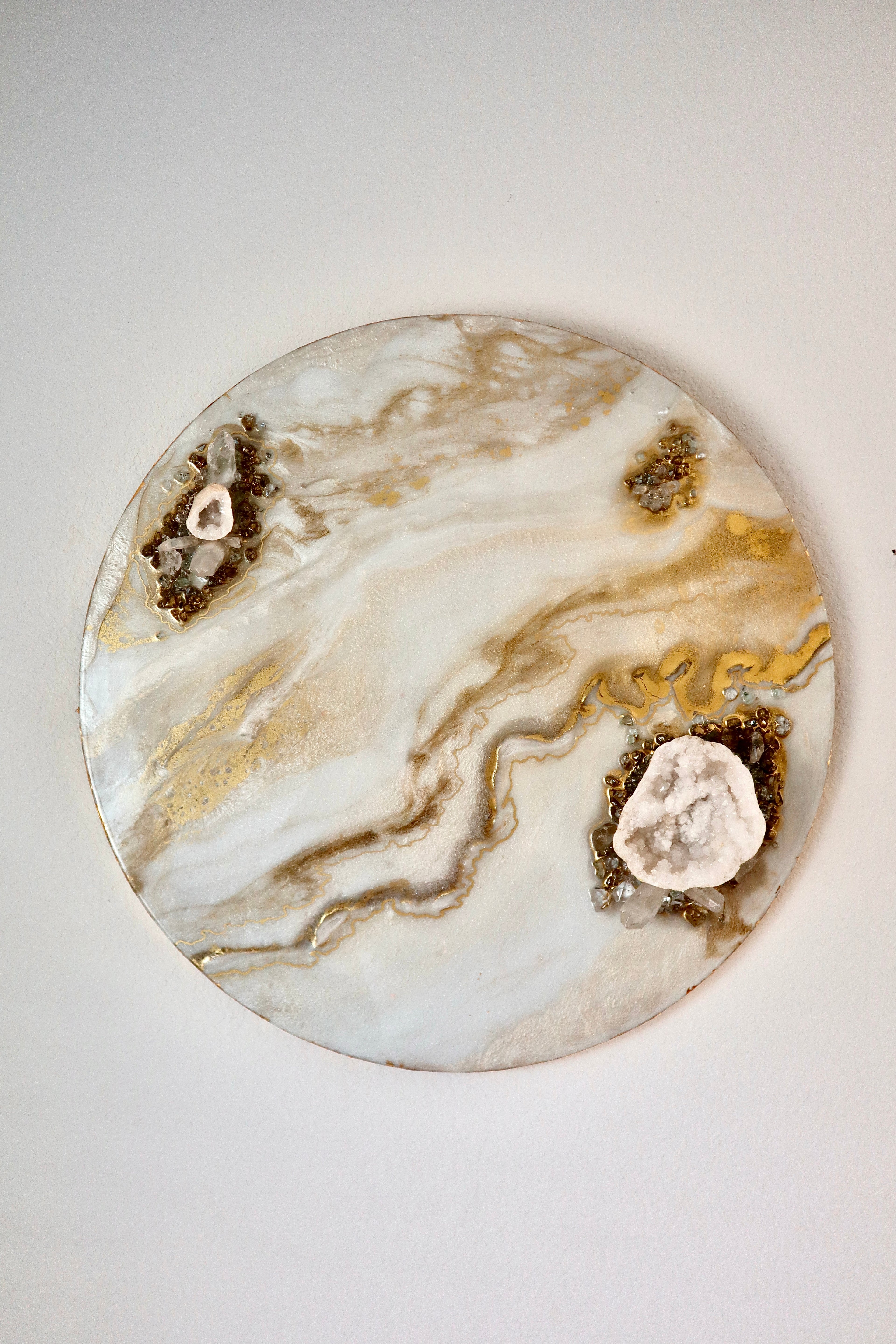 Helios (ήλιος) | 24" Gold Geode Crystal Resin Wall Art