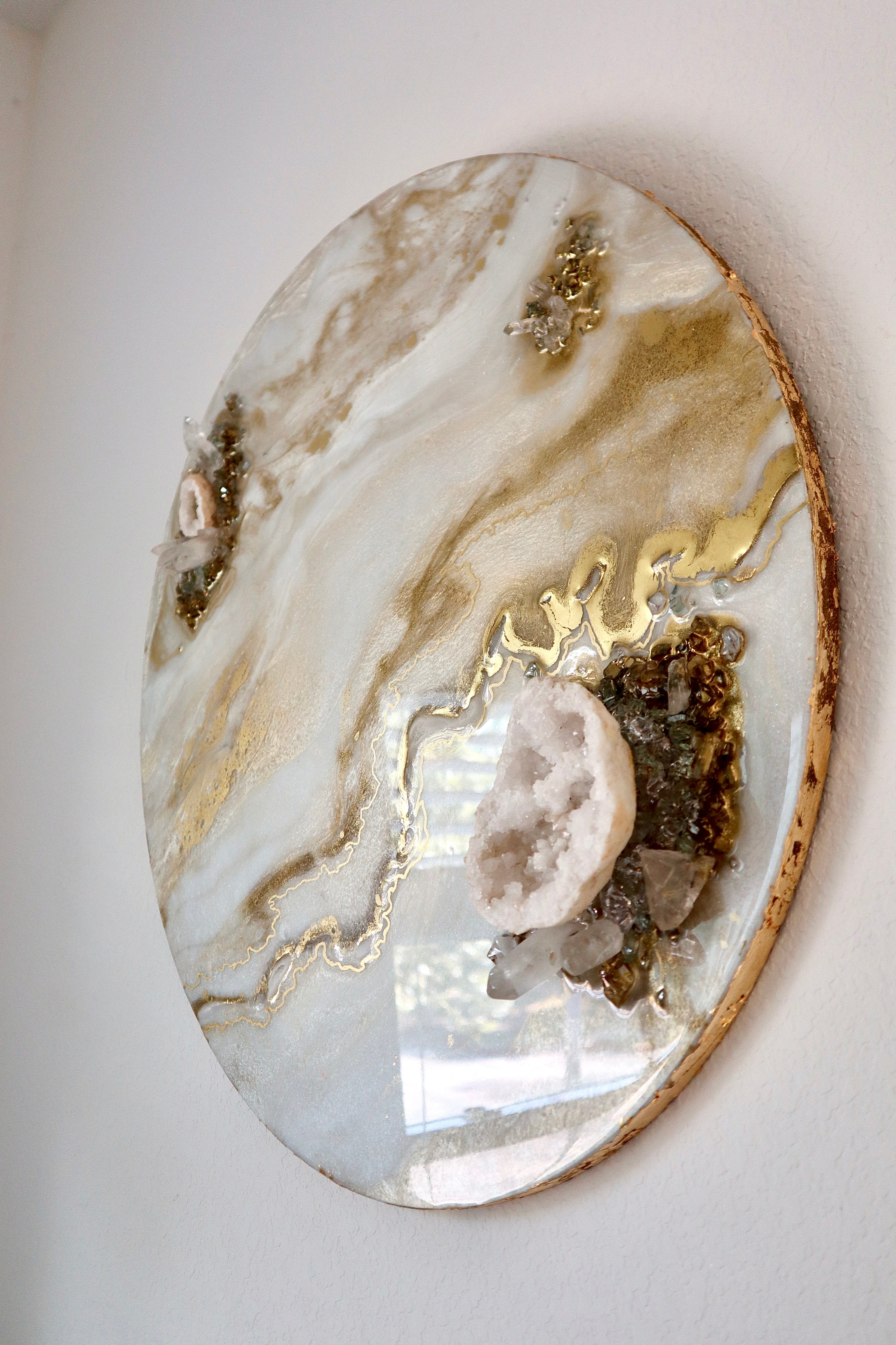 Helios (ήλιος) | 24" Gold Geode Crystal Resin Wall Art
