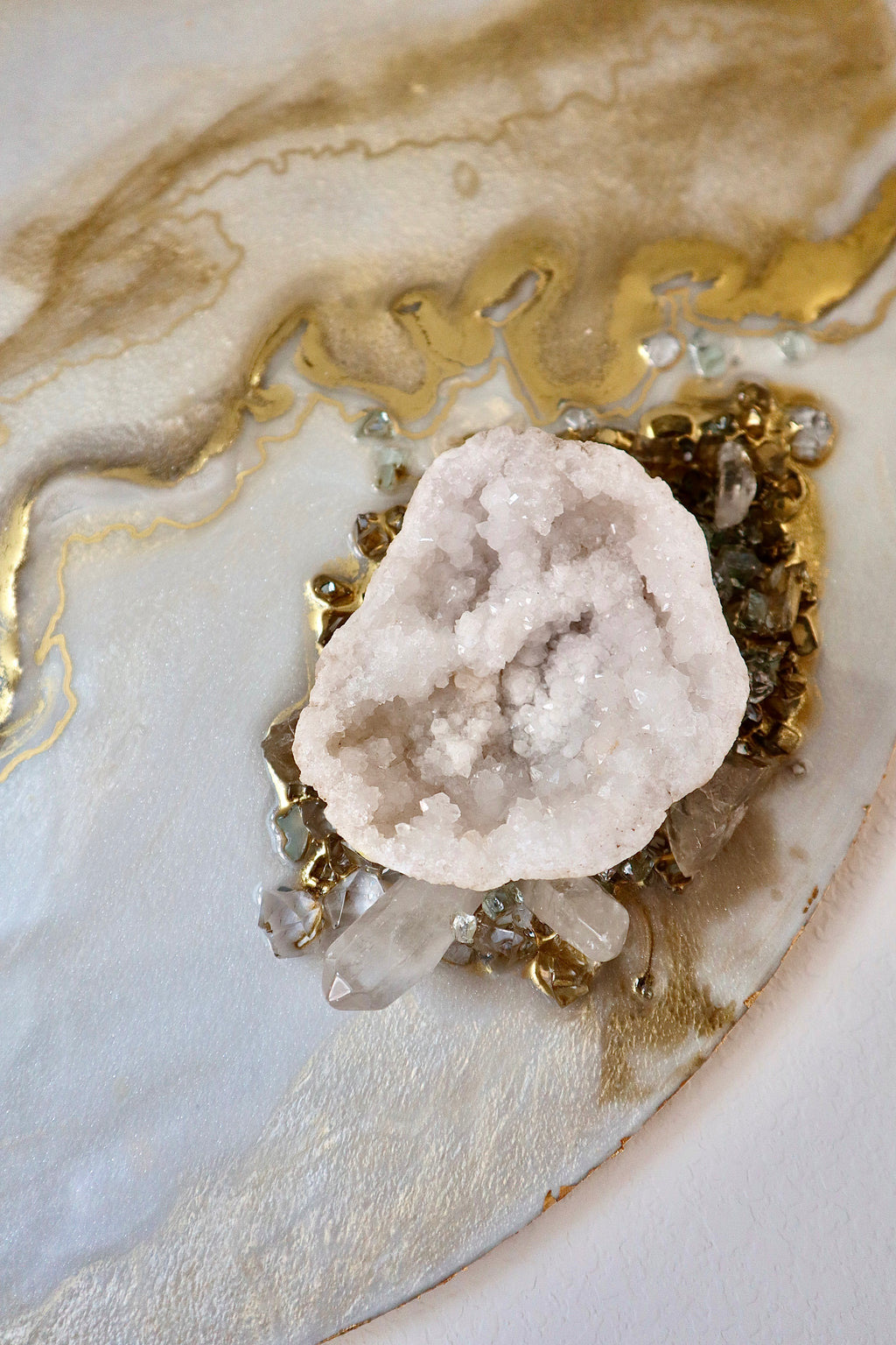 Helios (ήλιος) | 24" Gold Geode Crystal Resin Wall Art
