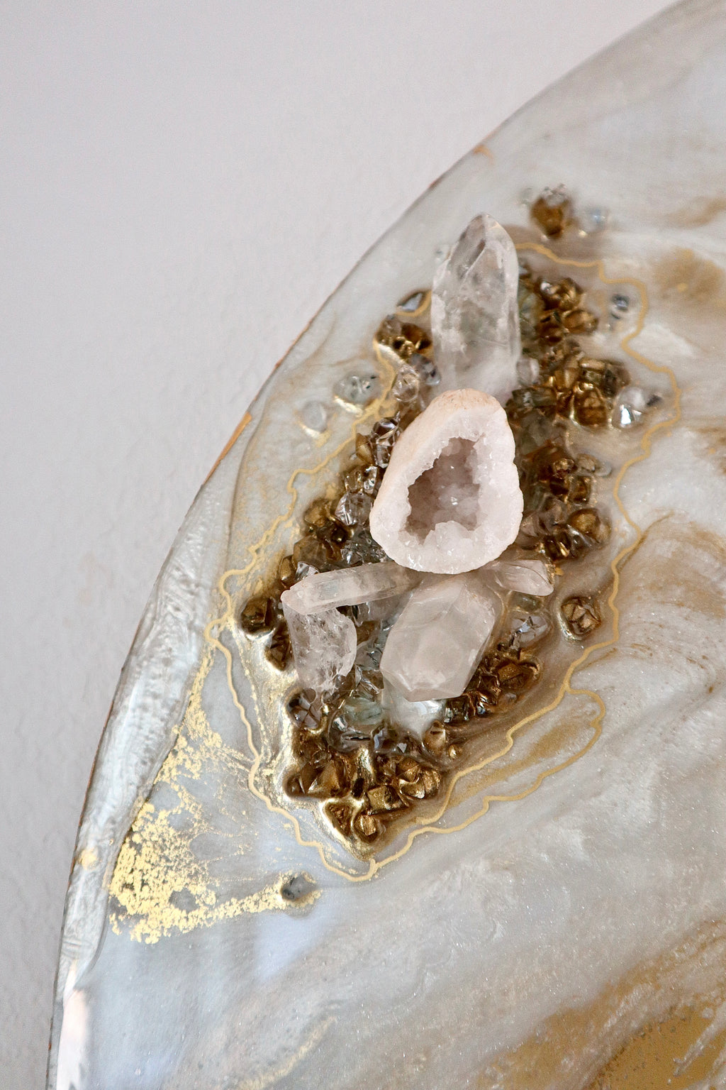 Helios (ήλιος) | 24" Gold Geode Crystal Resin Wall Art