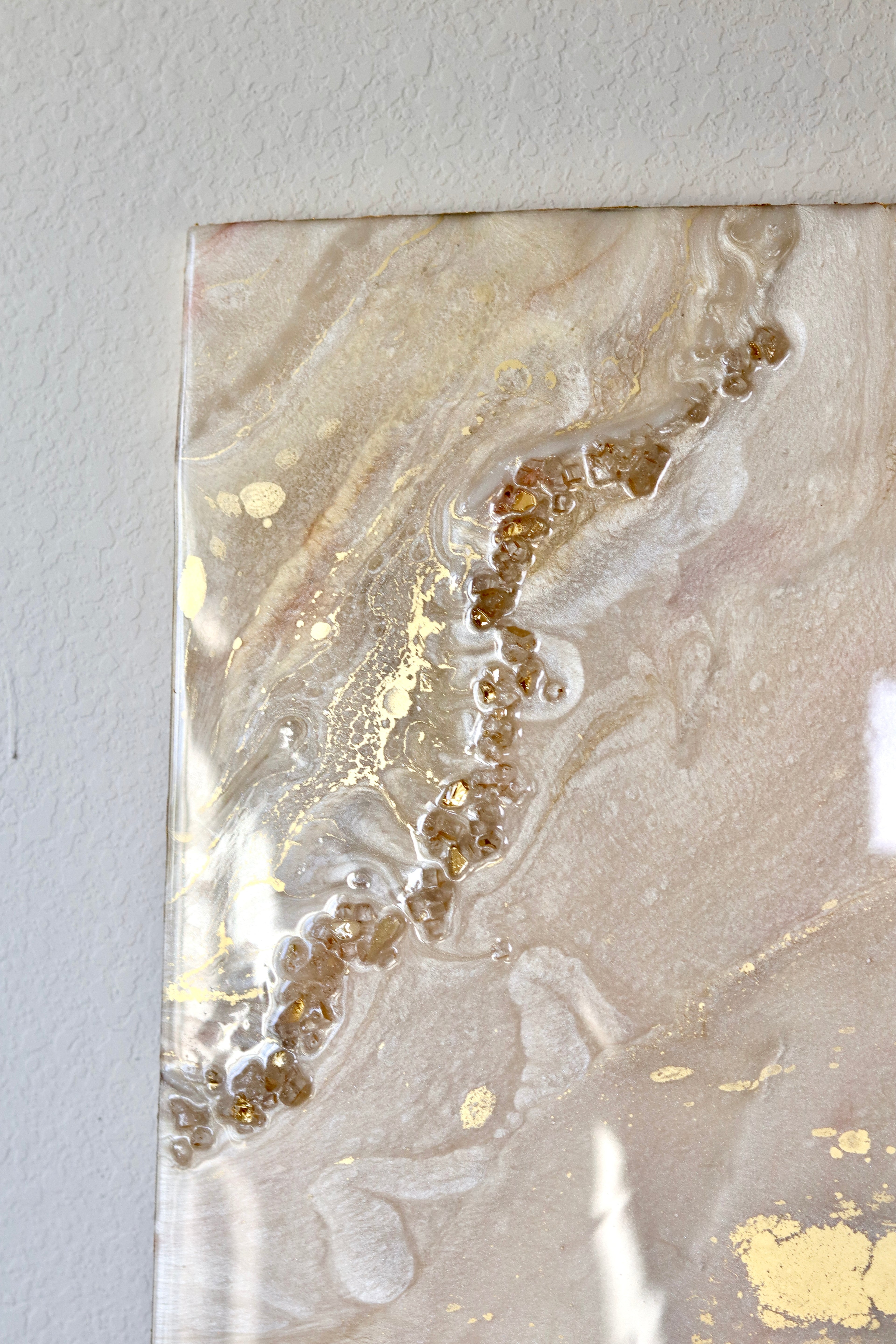 Asteria | 24" x 36" Luxury Crystal & Geode Resin Wall Art