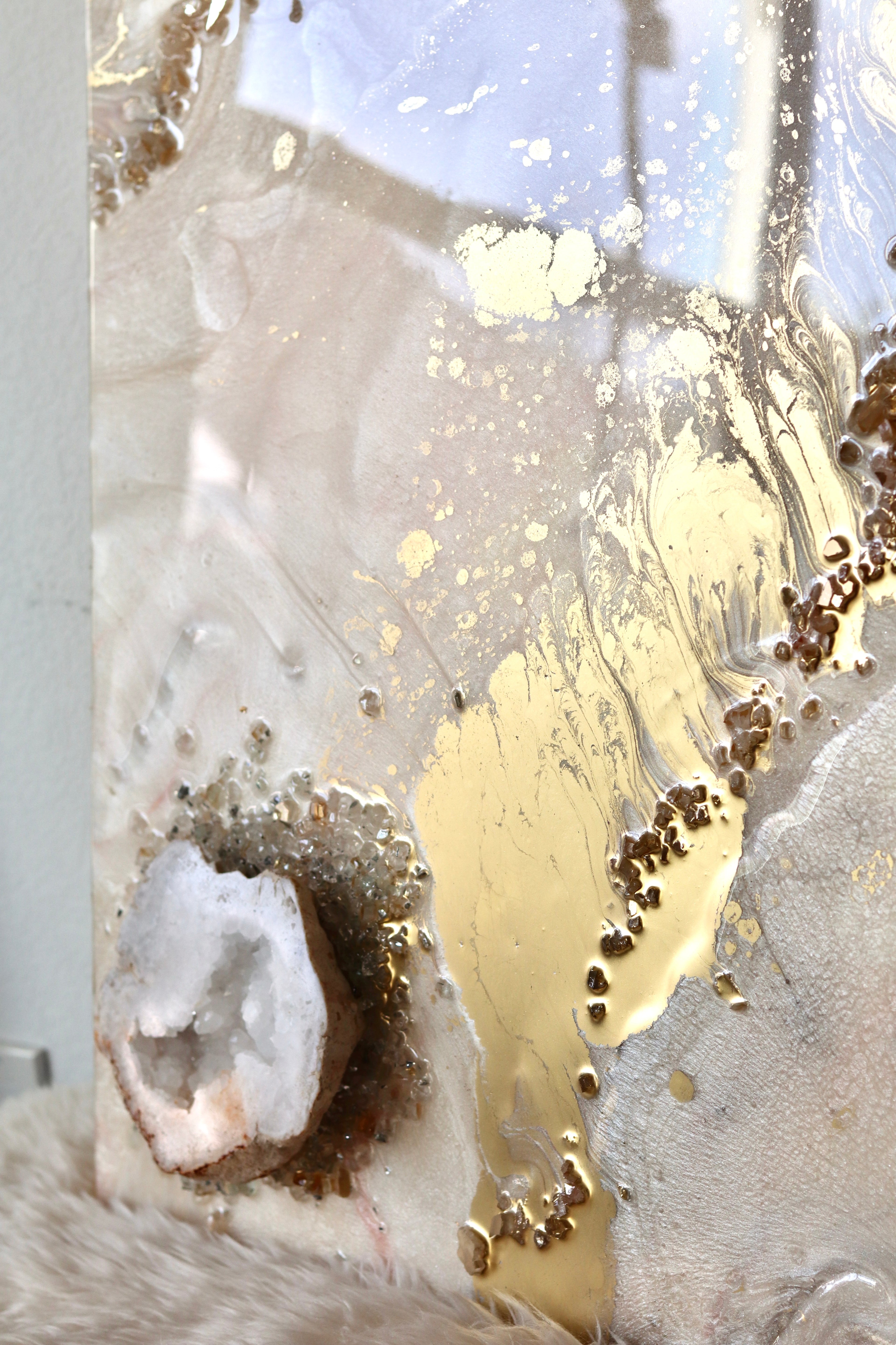 Asteria | 24" x 36" Luxury Crystal & Geode Resin Wall Art