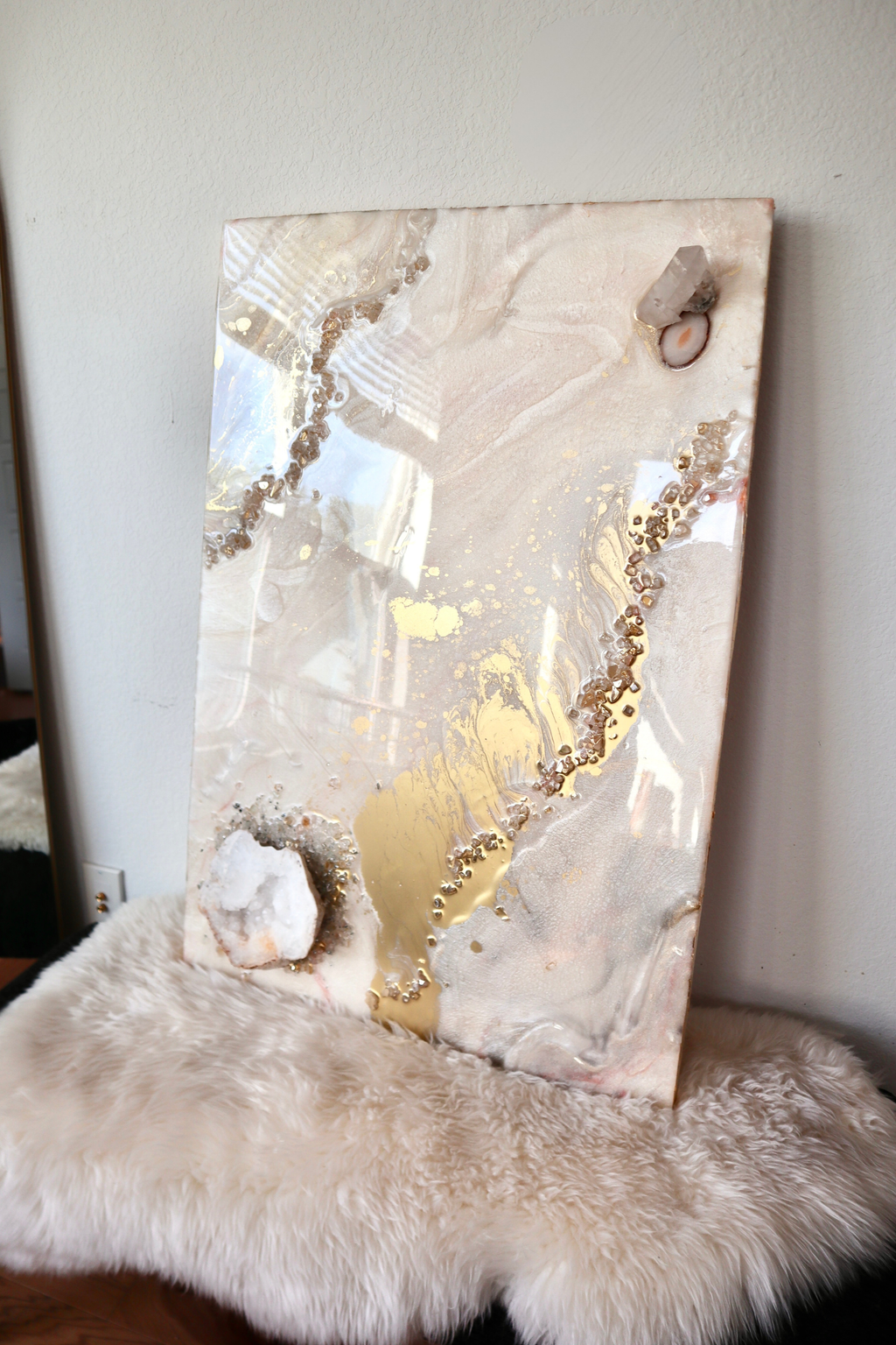 Asteria | 24" x 36" Luxury Crystal & Geode Resin Wall Art