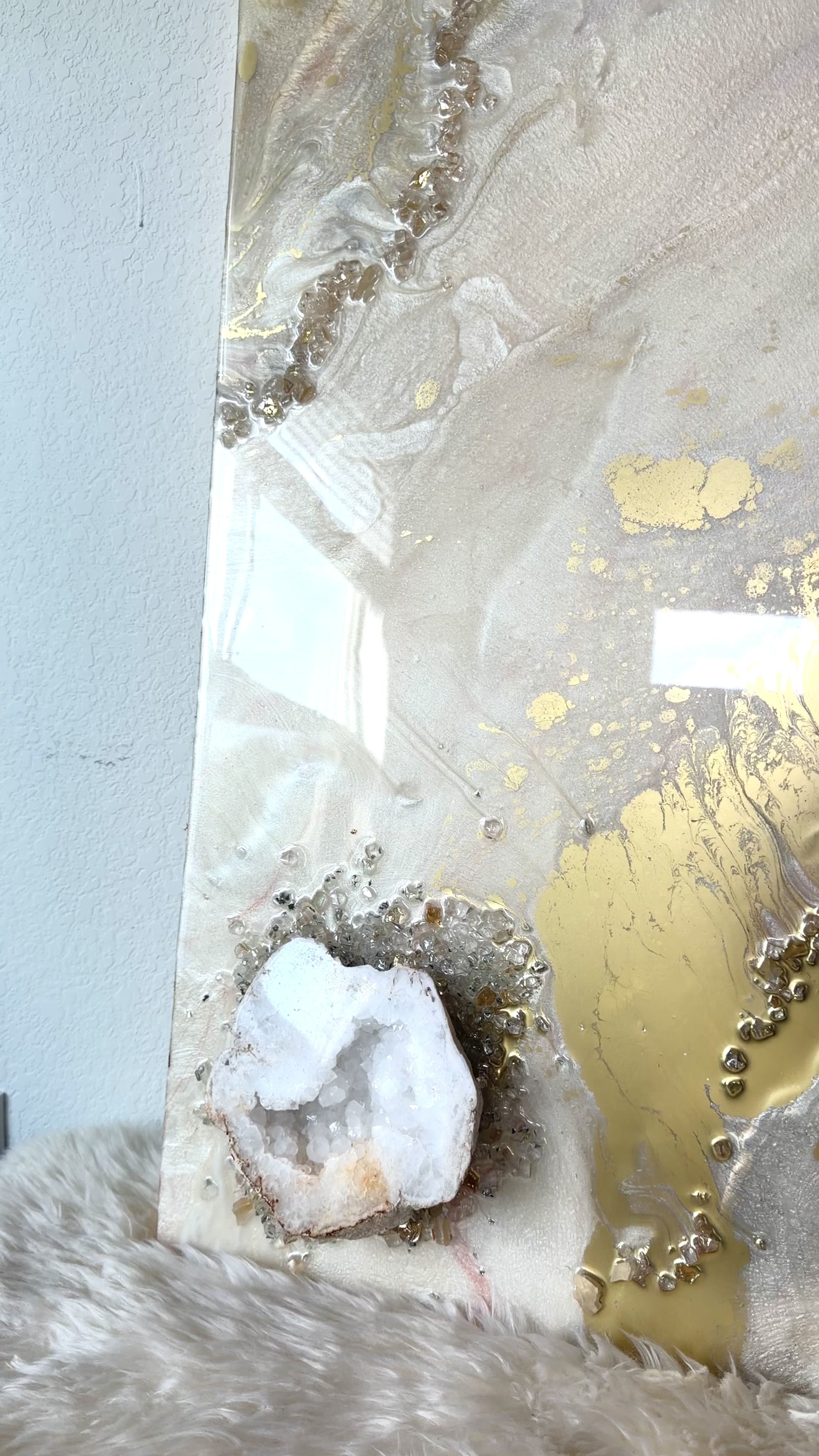 Asteria | 24" x 36" Luxury Crystal & Geode Resin Wall Art
