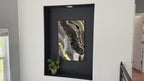 Smoky Quartz Luxe Resin Wall Art – Black Crystal & Gold Statement Panel